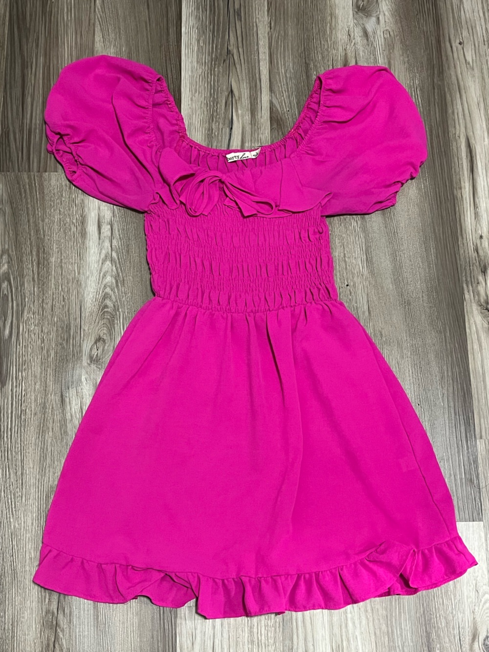 Liberty Love Hot Pink Puff Sleeve Smocked Dress